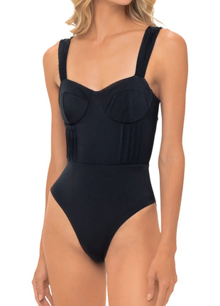 Entero Con Control De Abdomen Negro Sparkly