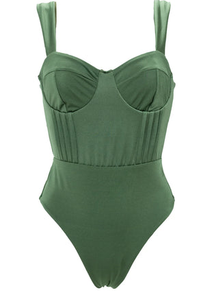 Entero Con Control De Abdomen Verde Sparkly