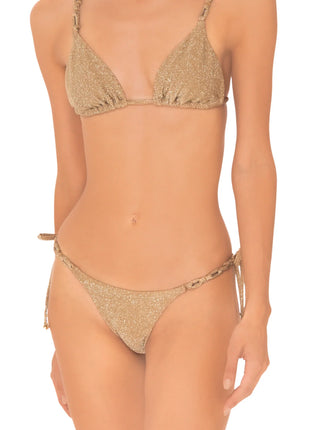 Bikini Tríangulo Dorado Sparkly