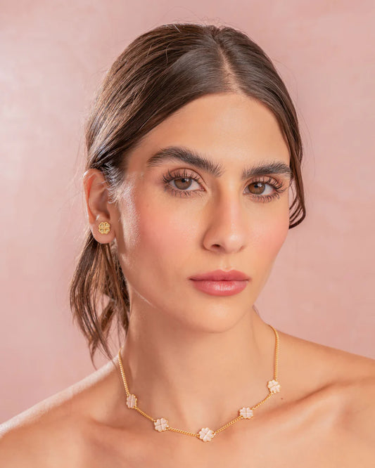 Set Collar Made Of Luck + Aretes Trebol