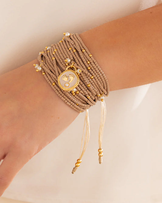 Set X2 Pulseras Perlas + Aretes