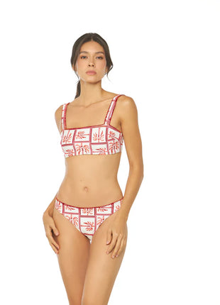 Bikini Prisma Rojo Palmeras