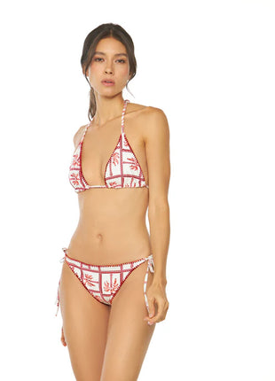 Bikini Vertice Rojo Palmeras