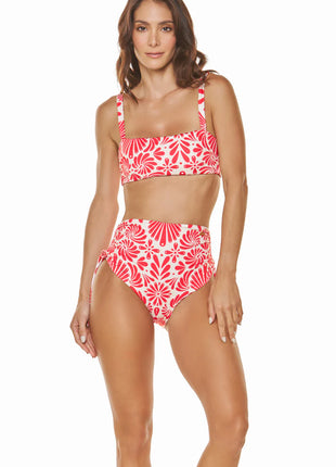 Bikini Palomino Strapless Rojo Estampado
