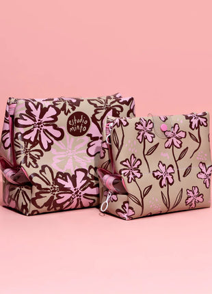 Cosmetiquera  Flore Taupe Rosa