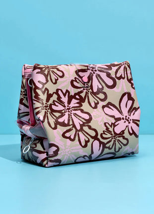 Cosmetiquera  Flore Taupe Rosa