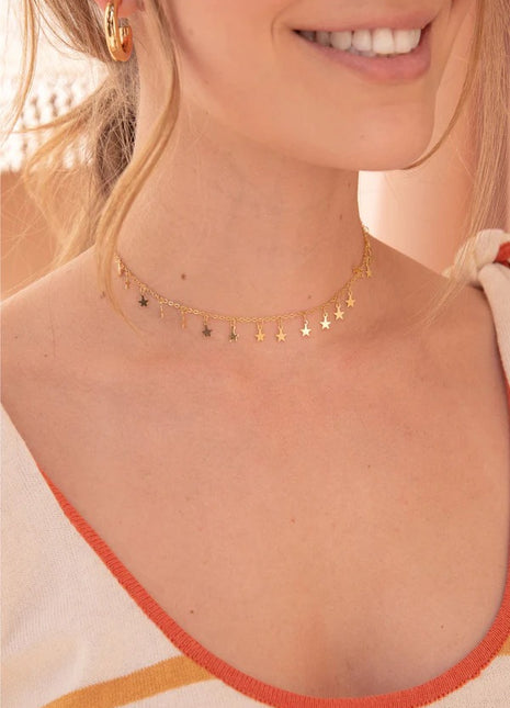 Choker Estrellas + aretes