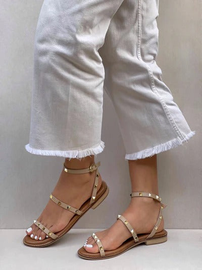 Sandalias Plana Acetato Miel