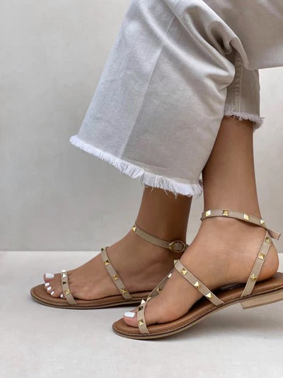 Sandalias Plana Acetato Miel