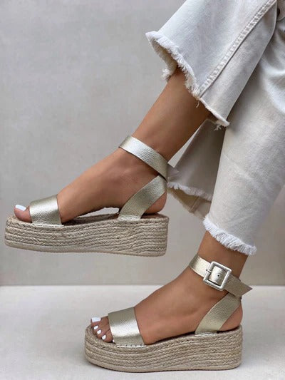 Plataforma Espadrilla Oro
