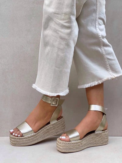 Plataforma Espadrilla Oro