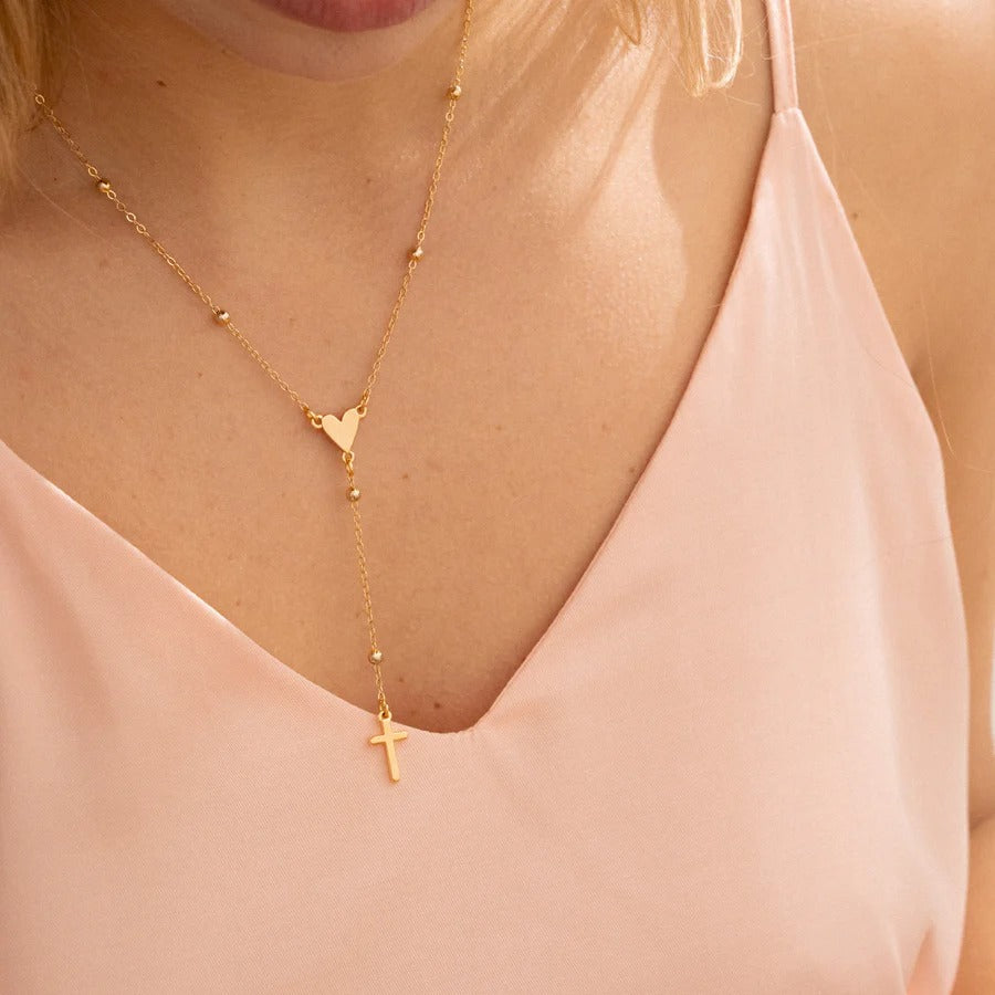 Cadena Rosario + aretes