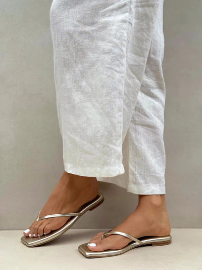 Sandalias Plana Dorado