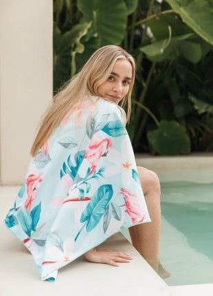 Toalla playera de microfibra Flamencos